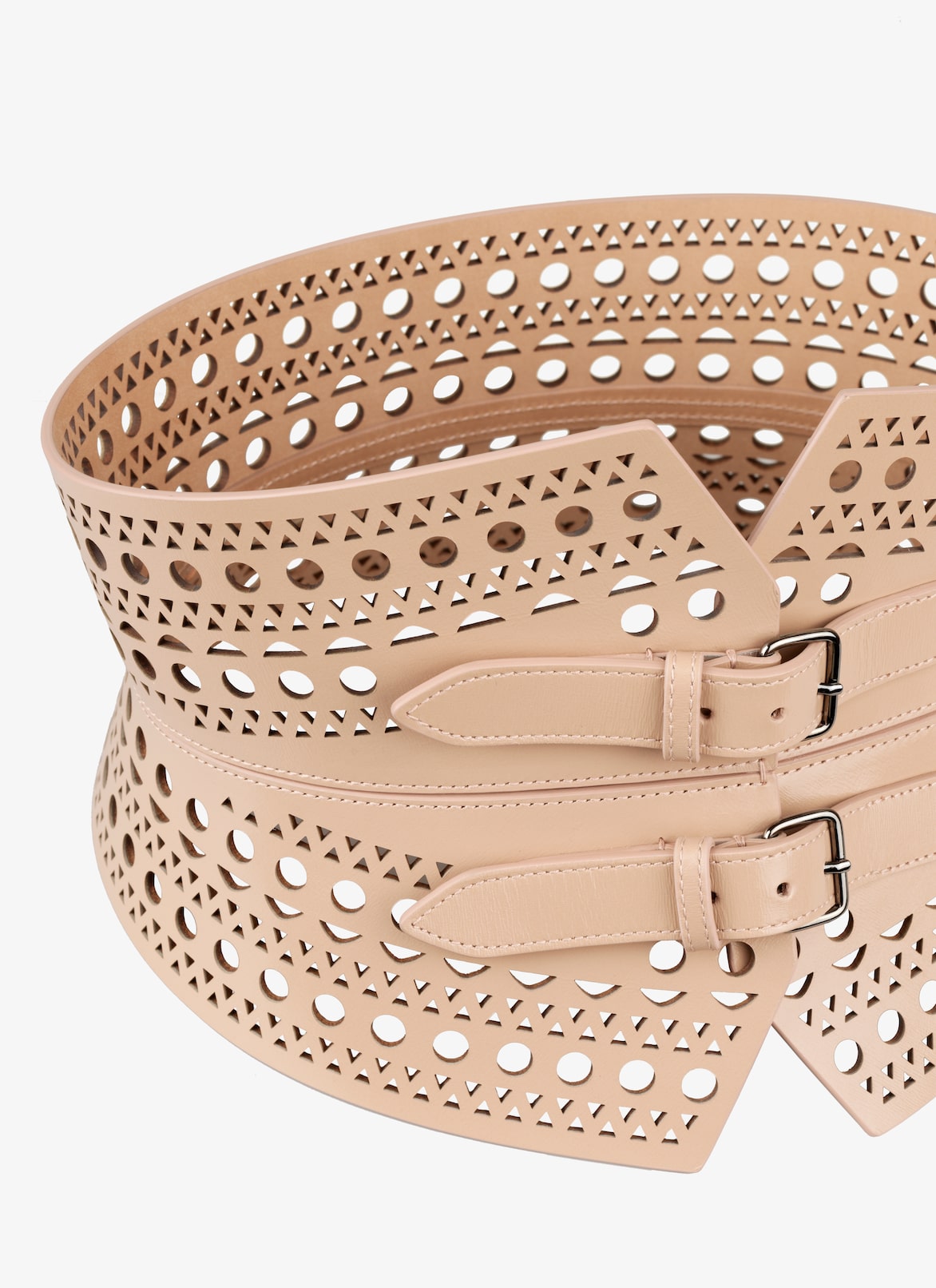 Openwork leather corset belt ALAÏA SANDY OPENWORK LEATHER CORSET BELT